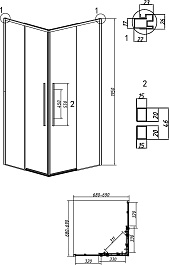 Grossman  Душевой уголок Galaxy 70x70x195 профиль черный матовый стекло тонированное – фотография-11